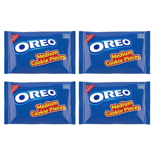 4 Pack - OREO Medium Chocolate Sandwich Cookies Pieces 16oz Nabisco